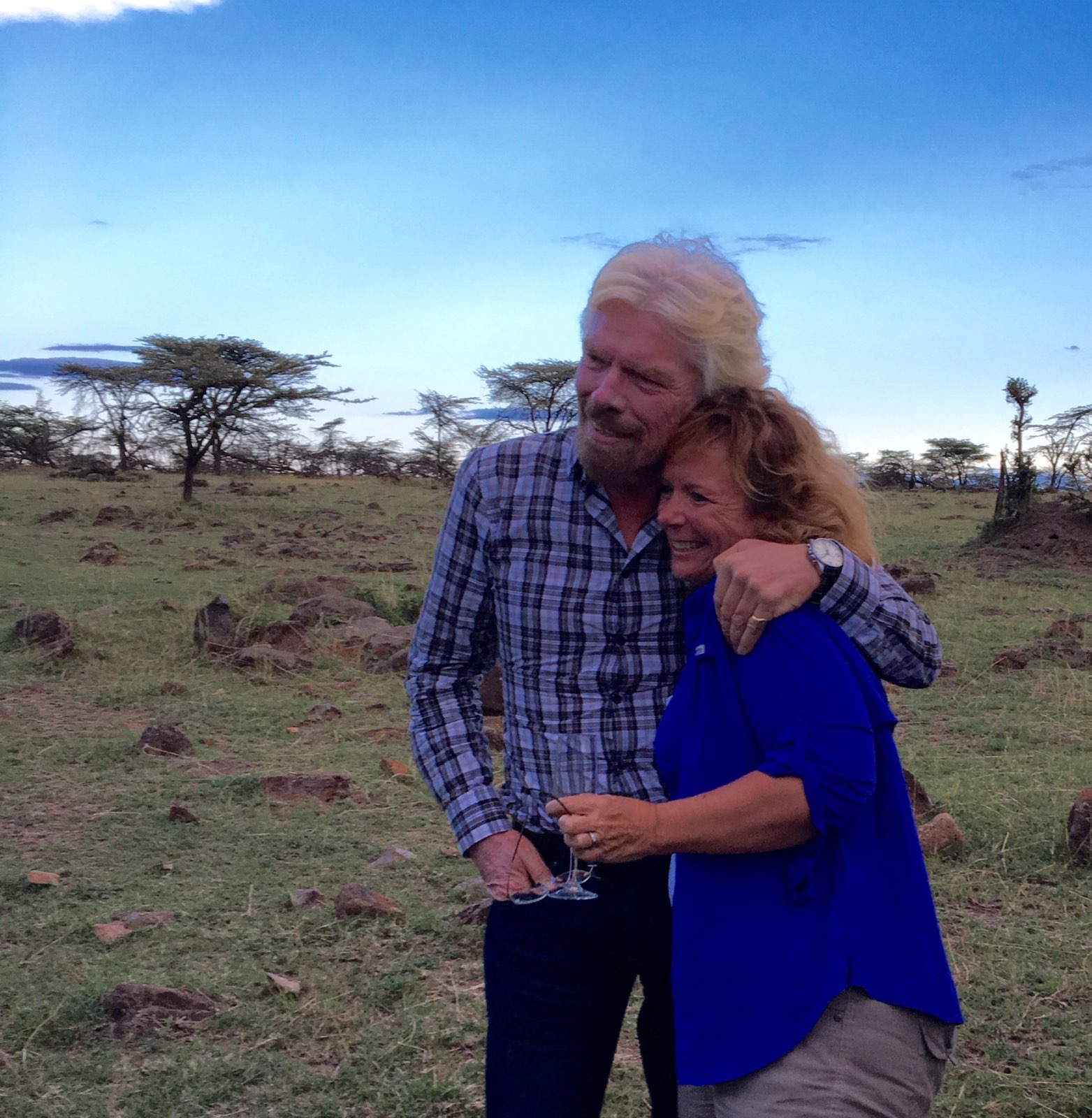 Tracey with Richard Branson in Kenya